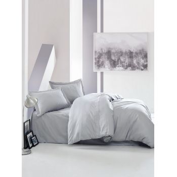 Lenjerie de pat din bumbac Satinat Premium Elegant Gri, 200 x 220 cm