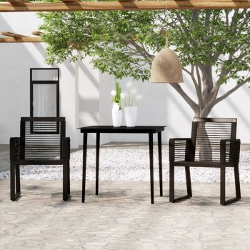 vidaXL Set de mobilier pentru grădină, 3 piese, negru