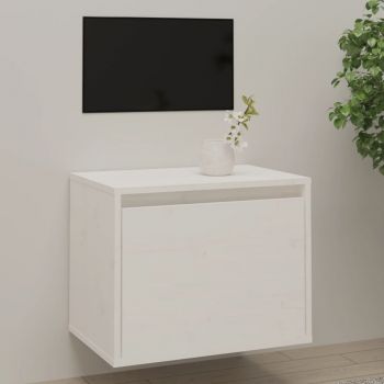 vidaXL Dulap de perete, alb, 45x30x35 cm, lemn masiv de pin