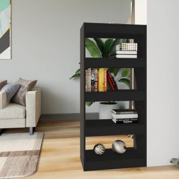 vidaXL Bibliotecă/Separator, negru, 60x30x135 cm, lemn prelucrat