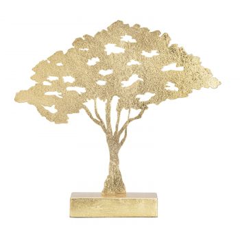 Decoratiune metalica Leaf Tree Auriu, l43,5xA8xH41,5 cm