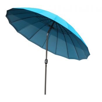 Umbrela de Gradina Outsunny cu Manivela, Ф255x240cm Albastru | Aosom RO
