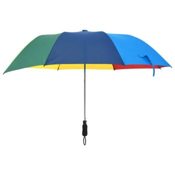 vidaXL Umbrelă pliabilă automată, multicolor, 124 cm