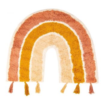 Covor din bumbac pentru copii Sass & Belle Earth Rainbow, 50 x 60 cm, portocaliu-roz ieftin
