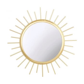 Oglindă rotundă Sass & Belle Monochrome, ø 24 cm, auriu