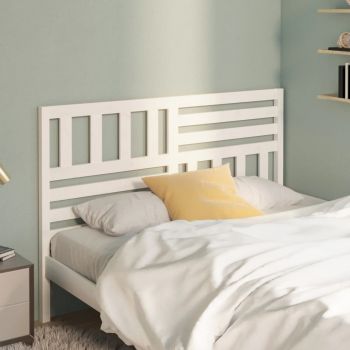 vidaXL Tăblie de pat, alb, 146x4x100 cm, lemn masiv de pin