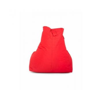 Fotoliu tip para Big Bean Bag textil umplut cu perle polistiren rosu