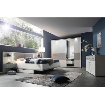Dormitor BOSTON EXTRA alb alpin/ silk grey