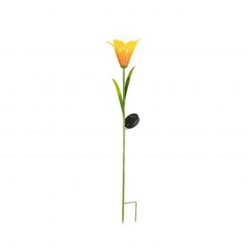 Lampa de gradina Lily, Lumineo, 17x17x82.5 cm, metal, galben/portocaliu ieftin