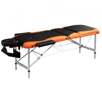 Masa pentru masaj HOMCOM, 214x60 cm, negru, portocaliu | Aosom RO