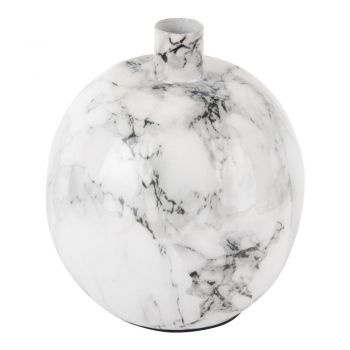 Sfeșnic din fier PT LIVING Marble, înălțime 15 cm, alb-negru