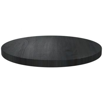 vidaXL Blat de masă, negru, Ø40x2,5 cm, lemn masiv de pin