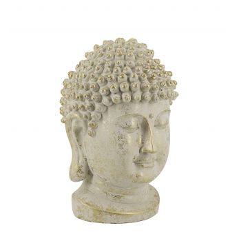 Decoratiune din rasina, Buddha Head Auriu, L35xl30xH50 cm