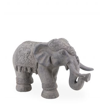 Decoratiune din rasina, Elephant Gri, L65xl27xH40 cm