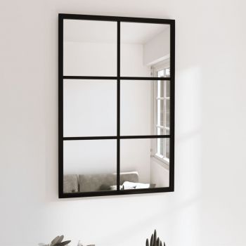 vidaXL Oglindă de perete, negru, 60 x 40 cm, metal