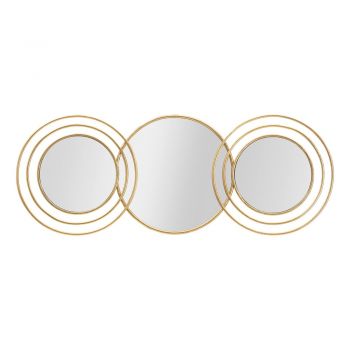 Oglindă de perete Mauro Ferretti Triply Round, 79 x 30 cm, auriu ieftina