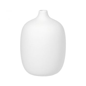 Vază din ceramică Blomus Ceola, înălțime 18,5 cm, alb
