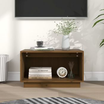 vidaXL Comodă TV, maro miere, 60x35x35 cm, lemn masiv de pin