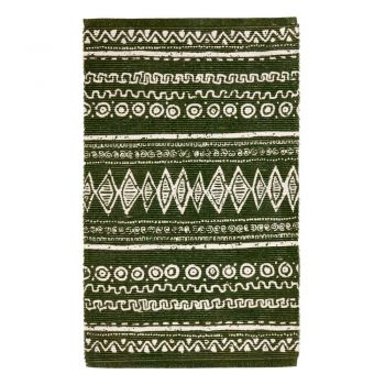 Covor din bumbac Webtappeti Ethnic, 55 x 110 cm, verde-alb ieftin