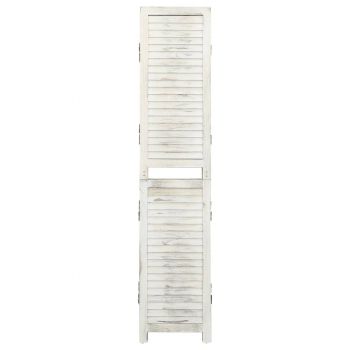vidaXL Separator cameră cu 6 panouri, alb antic, 215x166 cm, lemn