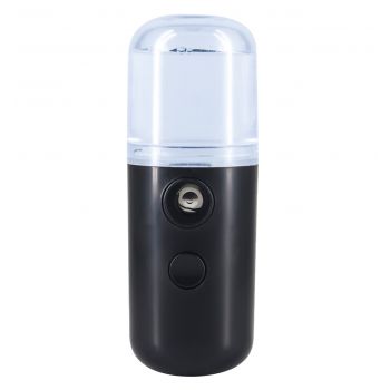 Mini umidificator cu ultrasunete, 4U®, USB, pentru Umidificare, Dezinfectare, Nebulizare, hidratare faciala, 30ml, Negru