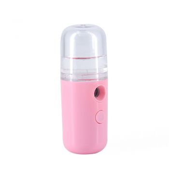 Mini umidificator cu ultrasunete, 4U®, USB, pentru Umidificare, Dezinfectare, Nebulizare, hidratare faciala, 30ml, Roz