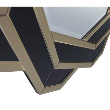 Oglinda rotunda Silvia negru/gold închis – Ø80 cm