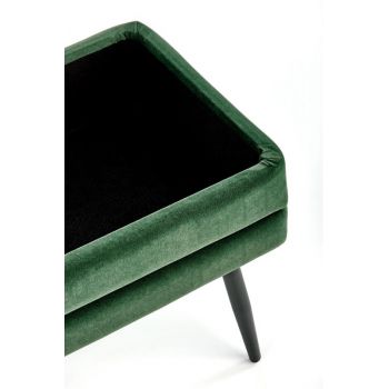 Banca dormitor Velva verde/negru - H37 cm