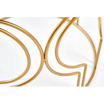 Taburet tapitat Ferrero Velvet Gri / Gold