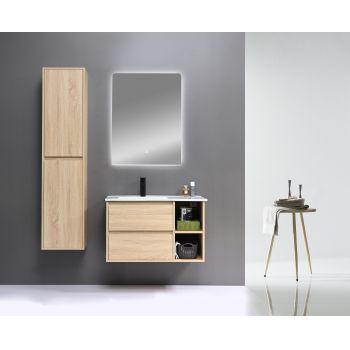 Set mobilier pentru baie, Neutral Natural, 80 cm, 4 piese