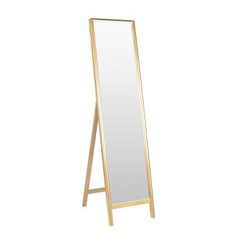 Oglinda decorativa din lemn de pin, Dakota Base Rectangular Auriu, l40xH160 cm