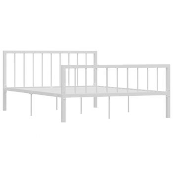 vidaXL Cadru de pat, alb, 140 x 200 cm, metal