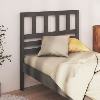 vidaXL Tăblie de pat, gri, 106x4x100 cm, lemn masiv de pin