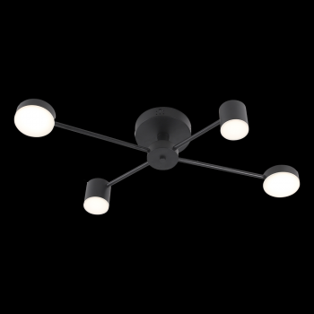 Lustra LED RFAN, Model R9029-4, cu Telecomanda, 3 Tipuri de Lumina, Intensitate Reglabila, 48W, Negru
