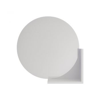 Oglindă de perete cu raft alb Skandica Lucija, ø 60 cm