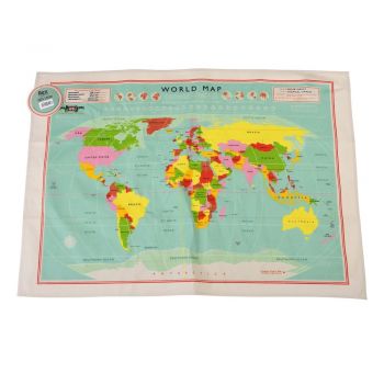 Prosop de bucătărie din bumbac Rex London World Map, 50 x 70 cm ieftin
