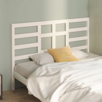 vidaXL Tăblie de pat, alb, 146x4x104 cm, lemn masiv de pin
