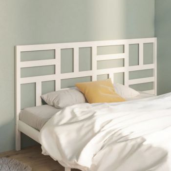 vidaXL Tăblie de pat, alb, 186x4x104 cm, lemn masiv de pin