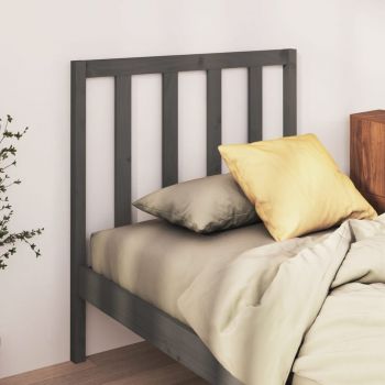 vidaXL Tăblie de pat, gri, 106x4x100 cm, lemn masiv de pin