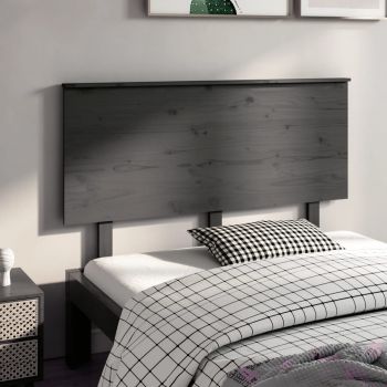 vidaXL Tăblie de pat, gri, 124x6x82,5 cm, lemn masiv de pin