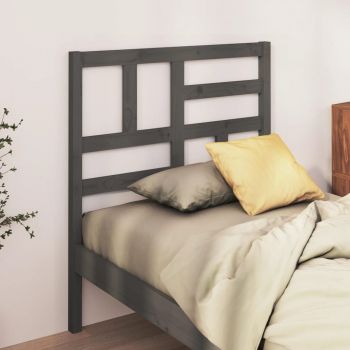 vidaXL Tăblie de pat, gri, 81x4x104 cm, lemn masiv de pin