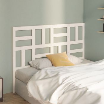 vidaXL Tăblie de pat, alb, 126x4x104 cm, lemn masiv de pin