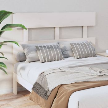 vidaXL Tăblie de pat, alb, 144x3x81 cm, lemn masiv de pin
