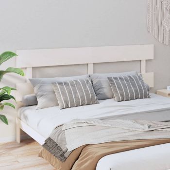 vidaXL Tăblie de pat, alb, 204x3x81 cm, lemn masiv de pin