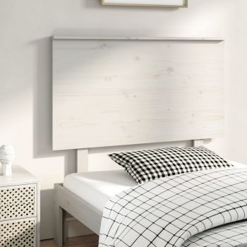 vidaXL Tăblie de pat, alb, 94x6x82,5 cm, lemn masiv de pin