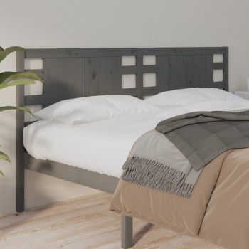 vidaXL Tăblie de pat, gri, 141x4x100 cm, lemn masiv de pin
