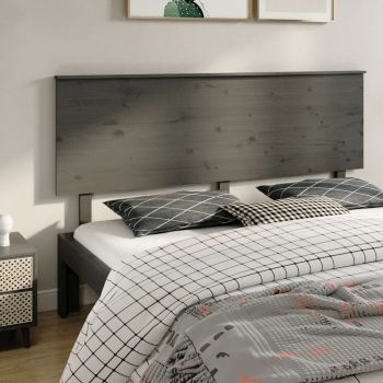 vidaXL Tăblie de pat, gri, 184x6x82,5 cm, lemn masiv de pin
