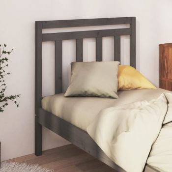 vidaXL Tăblie de pat, gri, 96x4x100 cm, lemn masiv de pin