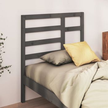 vidaXL Tăblie de pat, gri, 96x4x104 cm, lemn masiv de pin