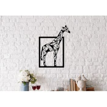 Decoratiune metalica de perete, Giraffe Negru, l45xA1,5xH60 cm